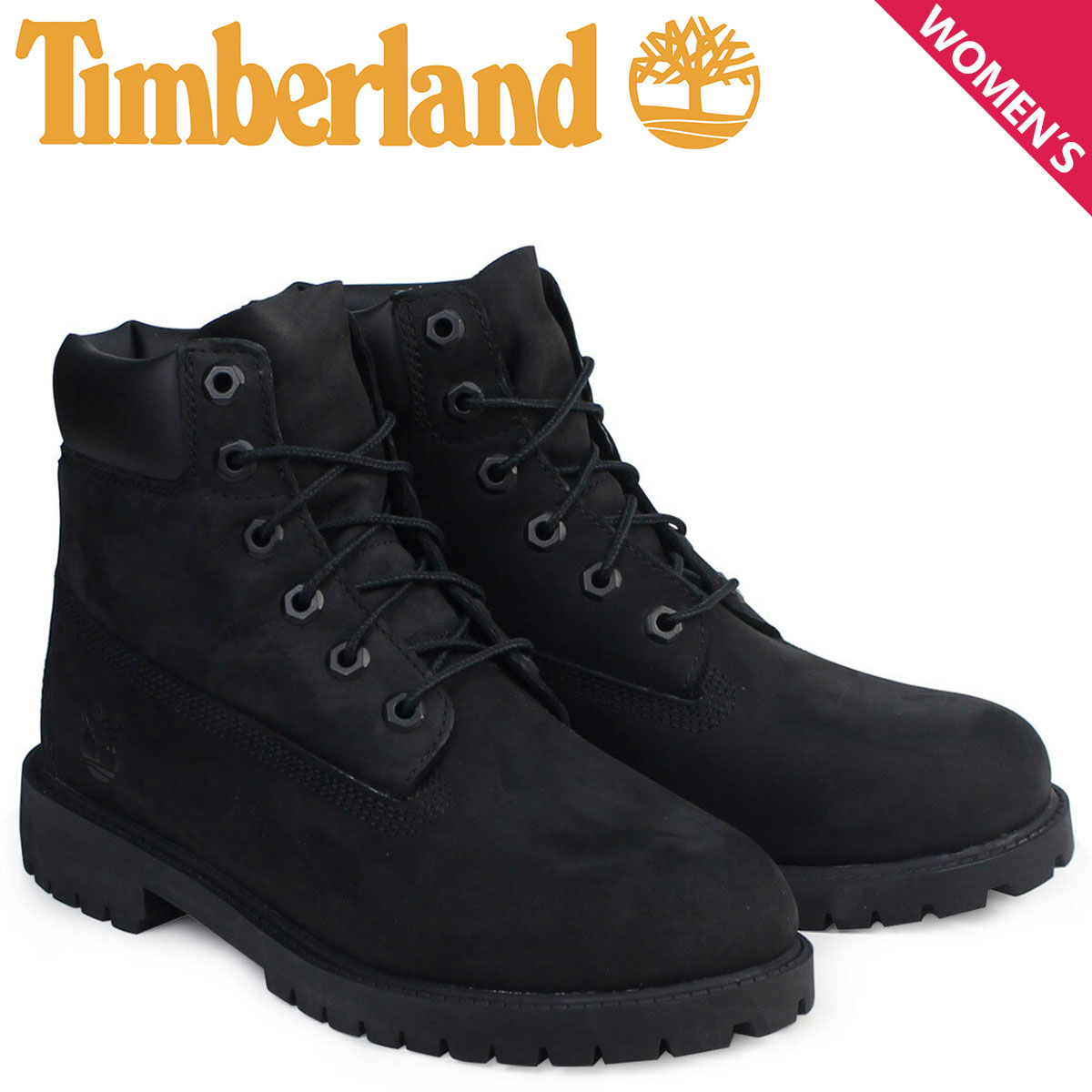 【美品】ティンバーランドプレミアム12907黒24.5ウォータープルーフ ブーツ Timberland ティンバーランド ブーツ 6INCH WATERPROOF BOOTS