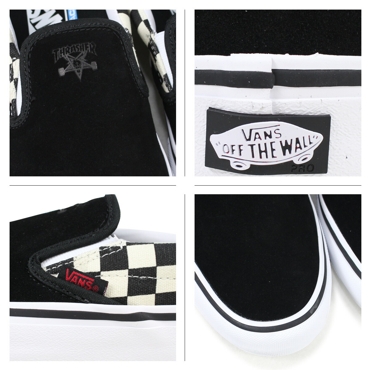 vans slip on pro thrasher checkerboard
