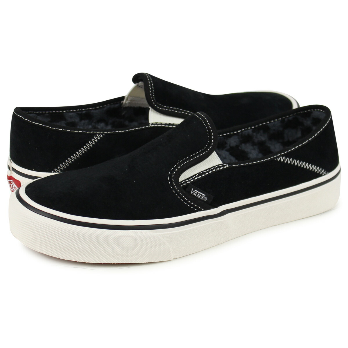 vans mens black slip ons