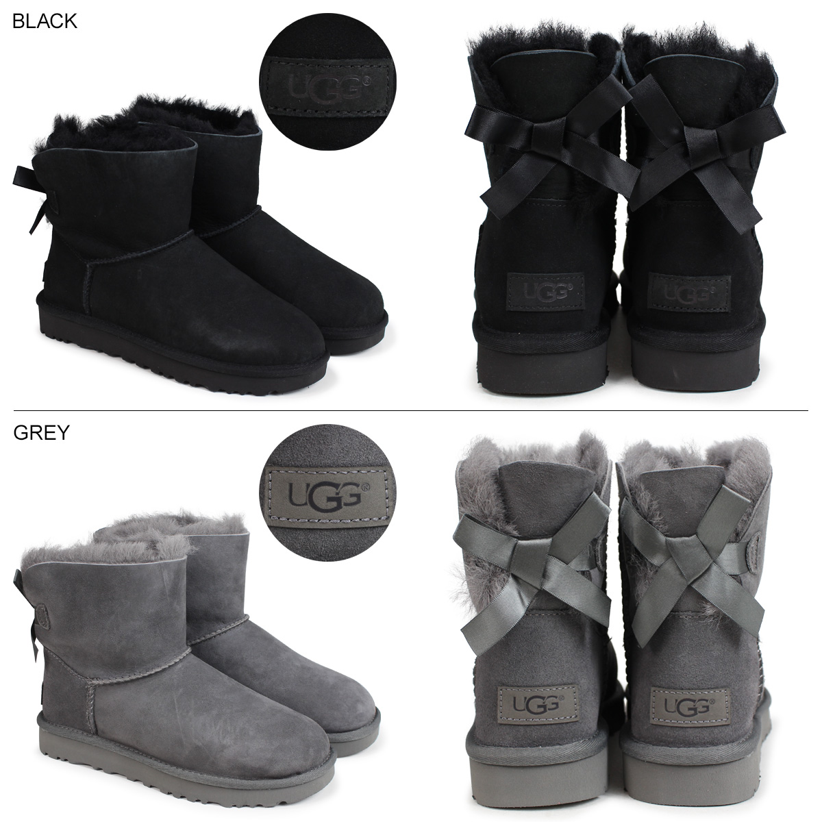 black and white uggs with bows