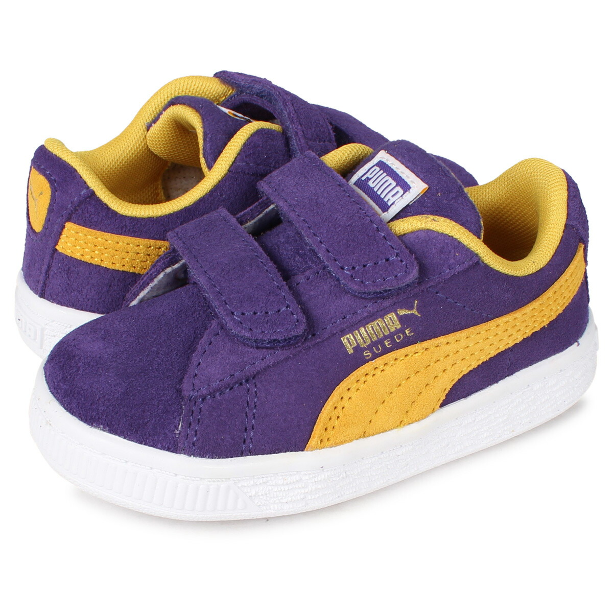 楽天市場 Puma Suede Teams V Infant プーマ スウェード チームス V インファント スニーカー ベビー キッズ パープル 03 Goods Lab