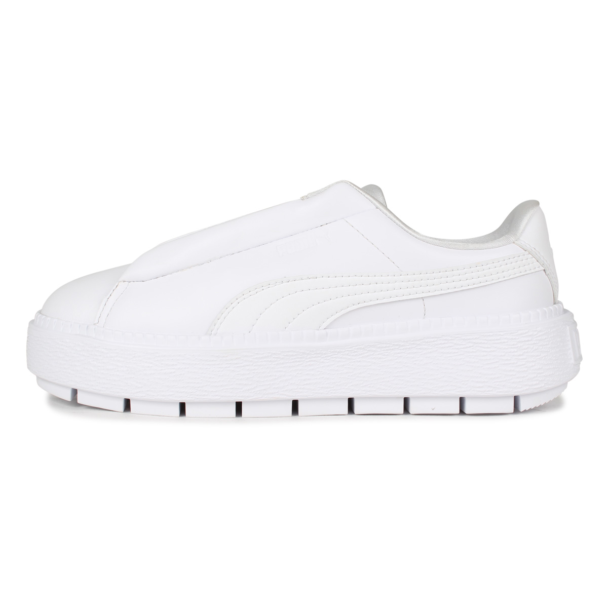 送料無料 23cm 25cm スニーカー プーマ Puma スニーカー Puma 厚底 白 Basket Platform Trace Light Slip On プーマ バスケット プラットフォーム トレース ライト スリップオン スニーカー スリッポン レディース 厚底 ホワイト 白 3871 02 Goods Lab