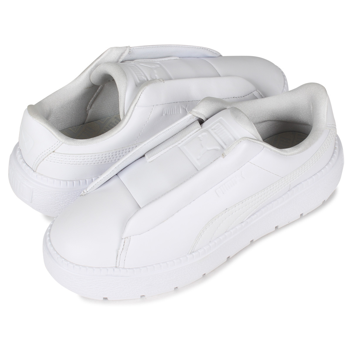 楽天市場 Puma Basket Platform Trace Light Slip On プーマ バスケット プラットフォーム トレース ライト スリップオン スニーカー スリッポン レディース 厚底 ホワイト 白 3871 02 Goods Lab