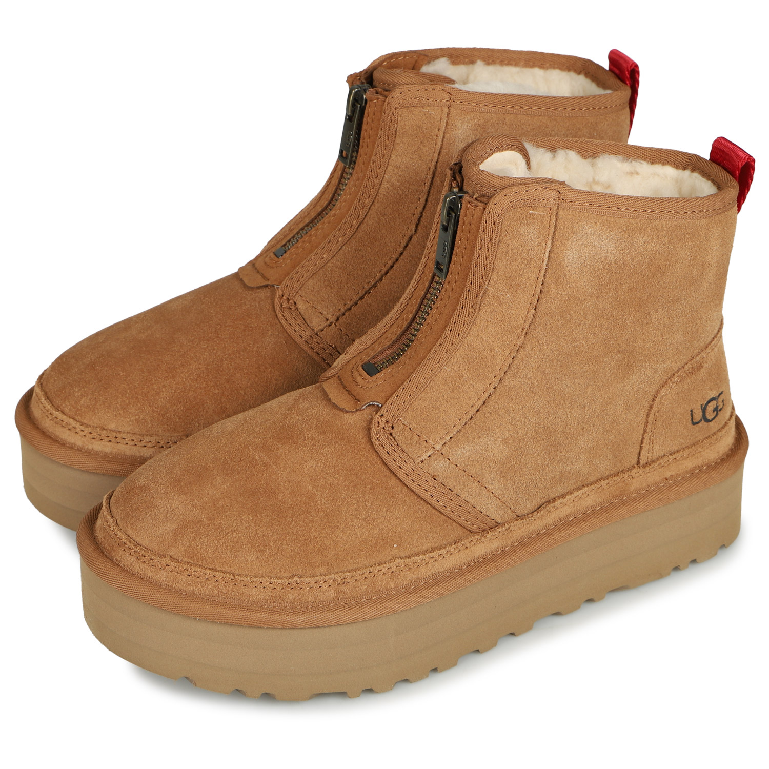 プレゼント UGG NEUMEL PLATFORM ZIP アグ ブーツ ニューメル プラットフォーム ジップ レディース チェスナット  1122677 fucoa.cl