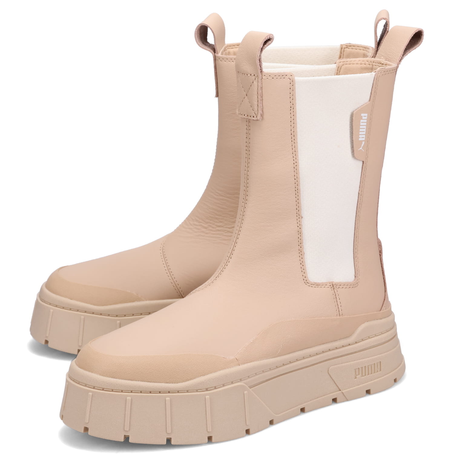 【最大1000円OFFクーポン】 PUMA MAYZE STACK CHELSEA WNS プーマ サイドゴアブーツ メイズ スタック チェルシー ウィメンズ レディース 厚底 ベージュ 38627202｜Goods Lab＋