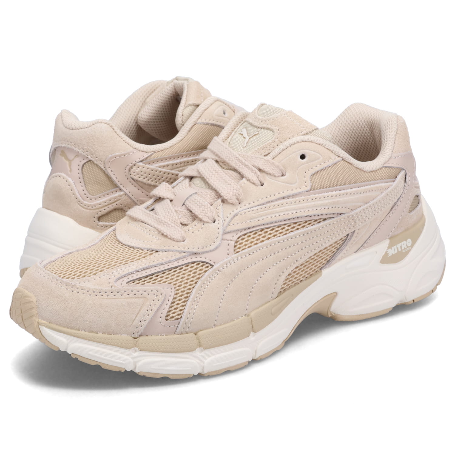 【最大1000円OFFクーポン】 PUMA TEVERIS NITRO プーマ スニーカー テバリス ニトロ レディース 厚底 ベージュ 388774-15｜Goods Lab＋