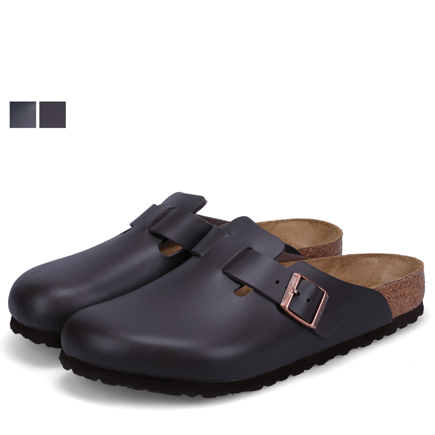 【最大1000円OFFクーポン発行中】 BIRKENSTOCK BOSTON ビルケンシュトック ボストン サンダル メンズ レディース ナチュラルレザー 細幅 普通幅 ブラック 黒