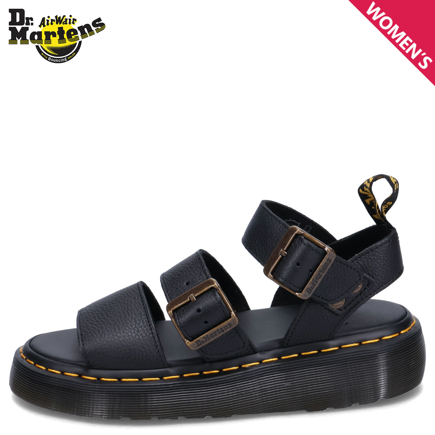 【DR MARTENS】Clarissa Ii Quad プラットフォーム サンダル Amazon.com | Dr. Martens Women Sandal, Black Milled Tassel
