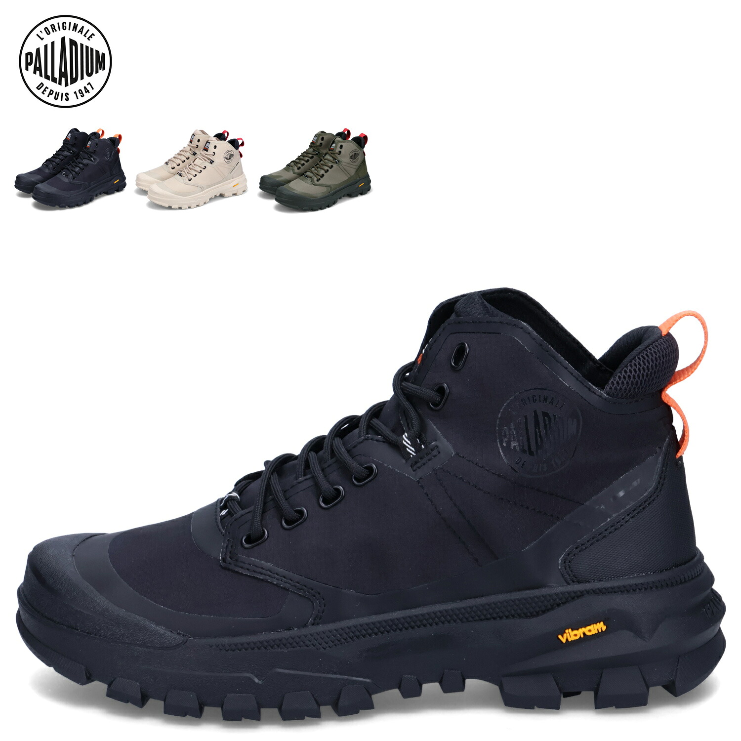【最大1000円OFFクーポン】 PALLADIUM PALLARIDER MID WP+ パラディウム スニーカー ハイキングシューズ パラライダー ミッド ウォータープルーフ プラス メンズ 防水 ブラック ベージュ オリーブ 黒 79108|Goods Lab+