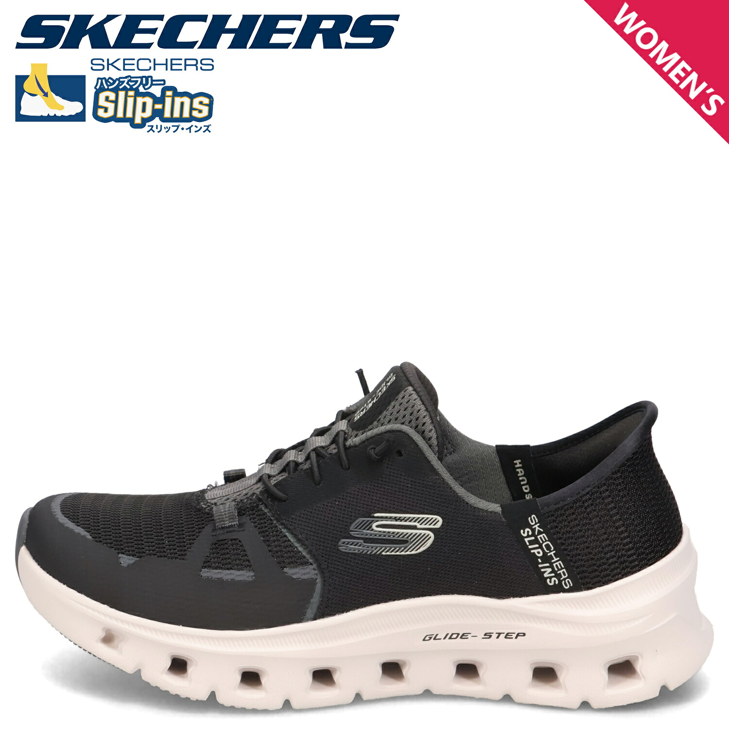 【最大1000円OFFクーポン発行中】 SKECHERS SLIP-INS GLIDE STEP-PRO スケッチャーズ スリップインズ グライドステップ プロ ハンズフリー スニーカー レディース 軽量 ブラック 黒 150420 母の日