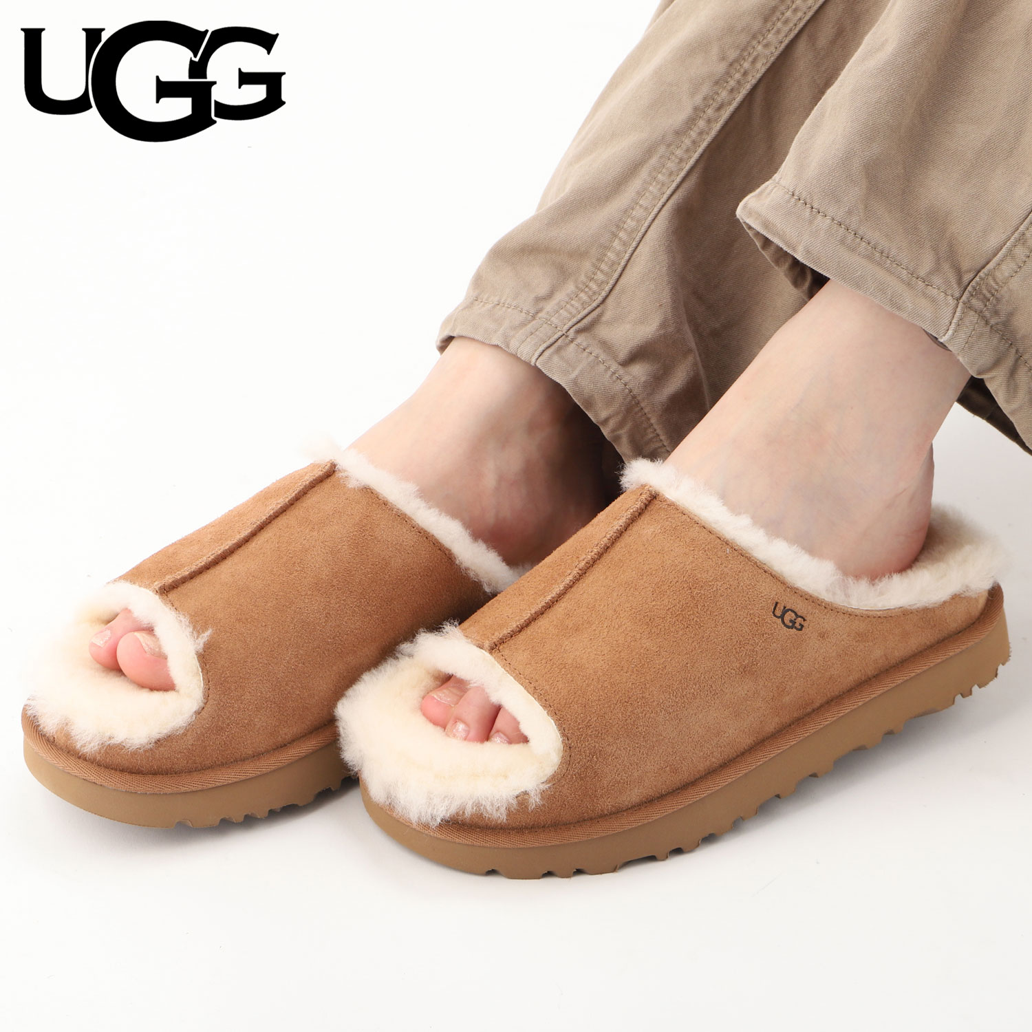 【最大1000円OFFクーポン】 UGG GREENPORT SLIDE アグ サンダル スライドサンダル グリーンポート レディース チェストナット 1167610｜Goods Lab＋