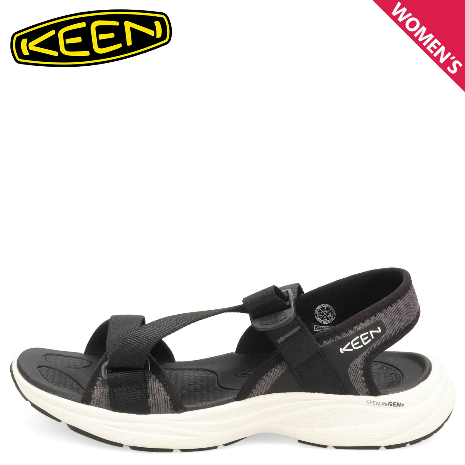 【最大1000円OFFクーポン発行中】 KEEN WOMENS REIKI OPEN TOE キーン ウィメンズ レイキ オープントウ サンダル ストラップサンダル レディース 軽量 ブラック 黒 1030283