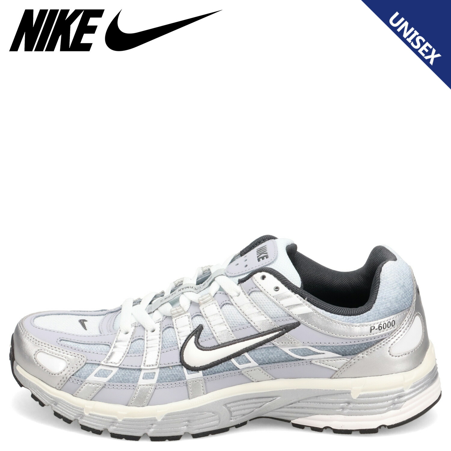 NIKE スニーカー シューズ P-6000 ホワイト/シルバー 24cm スニーカー ナイキ NIKE P-6000 ホワイト 白 CD6404-018 メンズ