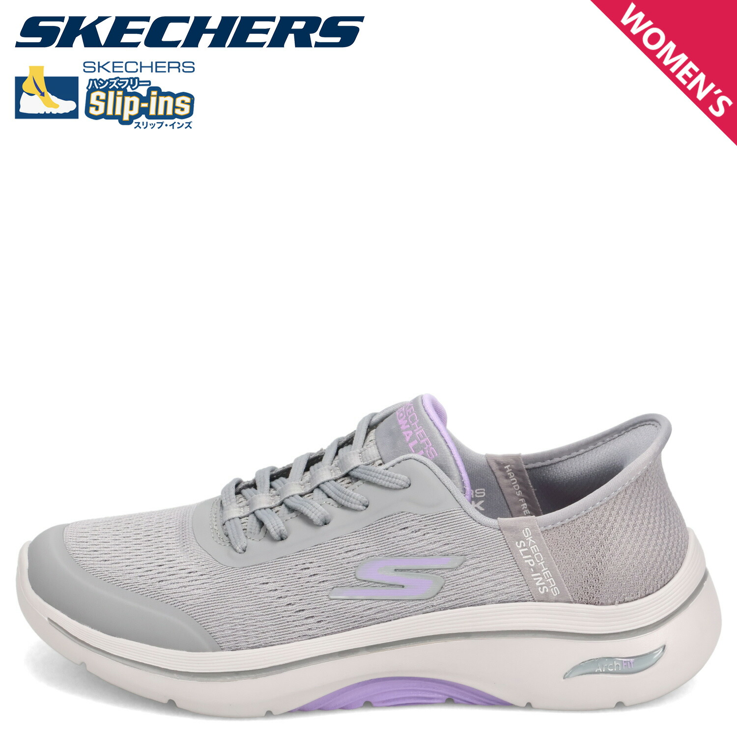SKECHERS SLIP-INS GO WALK ARCH FIT 2.0 スケッチャーズ スリップインズ ゴーウォーク アーチフィット 2.0 スニーカー レディース グレー 125319 母の日