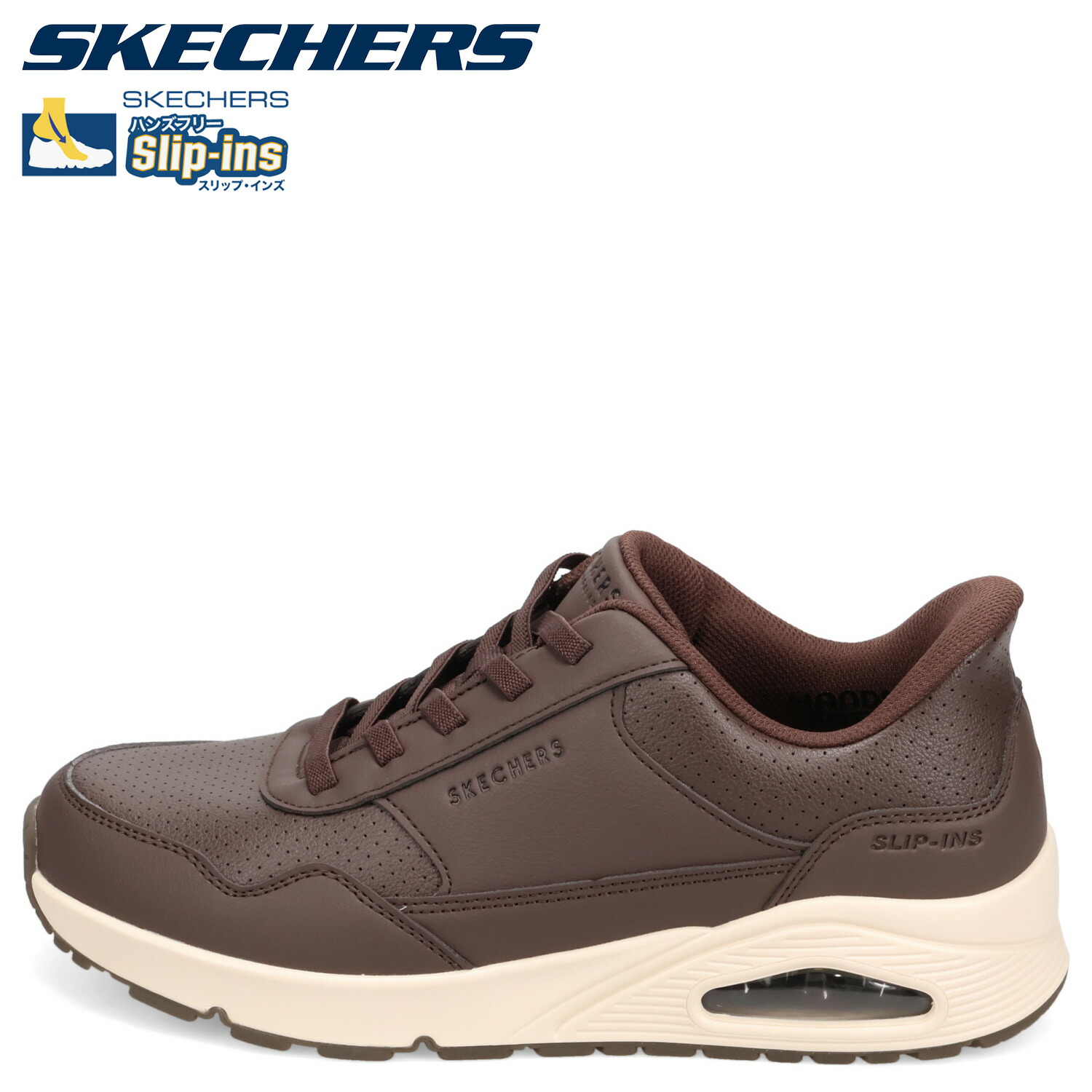 【最大1000円OFFクーポン発行中】 SKECHERS UNO BANKSIA LUXE スケッチャーズ スニーカー ウノ バンクシアラックス メンズ ブラウン 183023