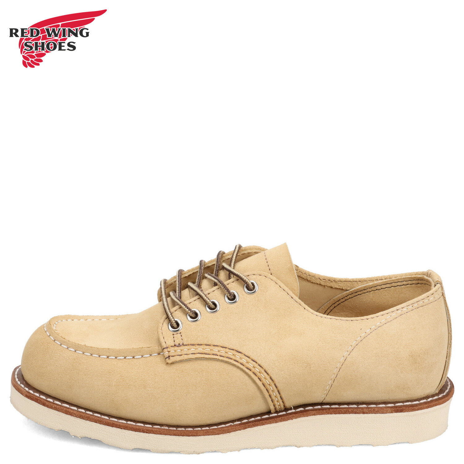 【最大1000円OFFクーポン発行中】 RED WING CLASSIC MOC OXFORD レッドウィング ブーツ クラシックモック オックスフォード メンズ 本革 ローカット Dワイズ ベージュ 8079