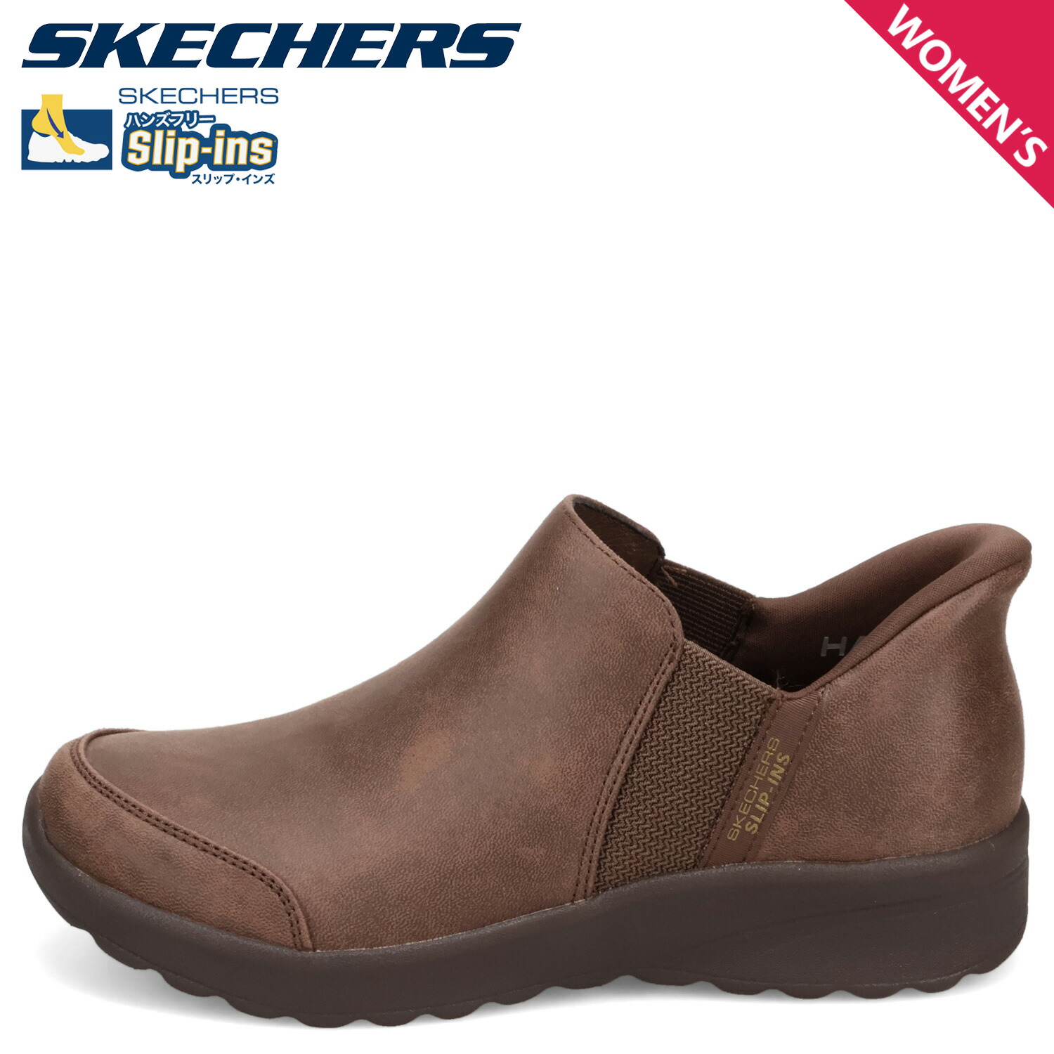 SKECHERS SLIP-INS LOVELY VIBE スケッチャーズ スリップインズ ラブリー バイブ オータム リーブズ スリッポン レディース チェルシー ブラウン 158958 母の日
