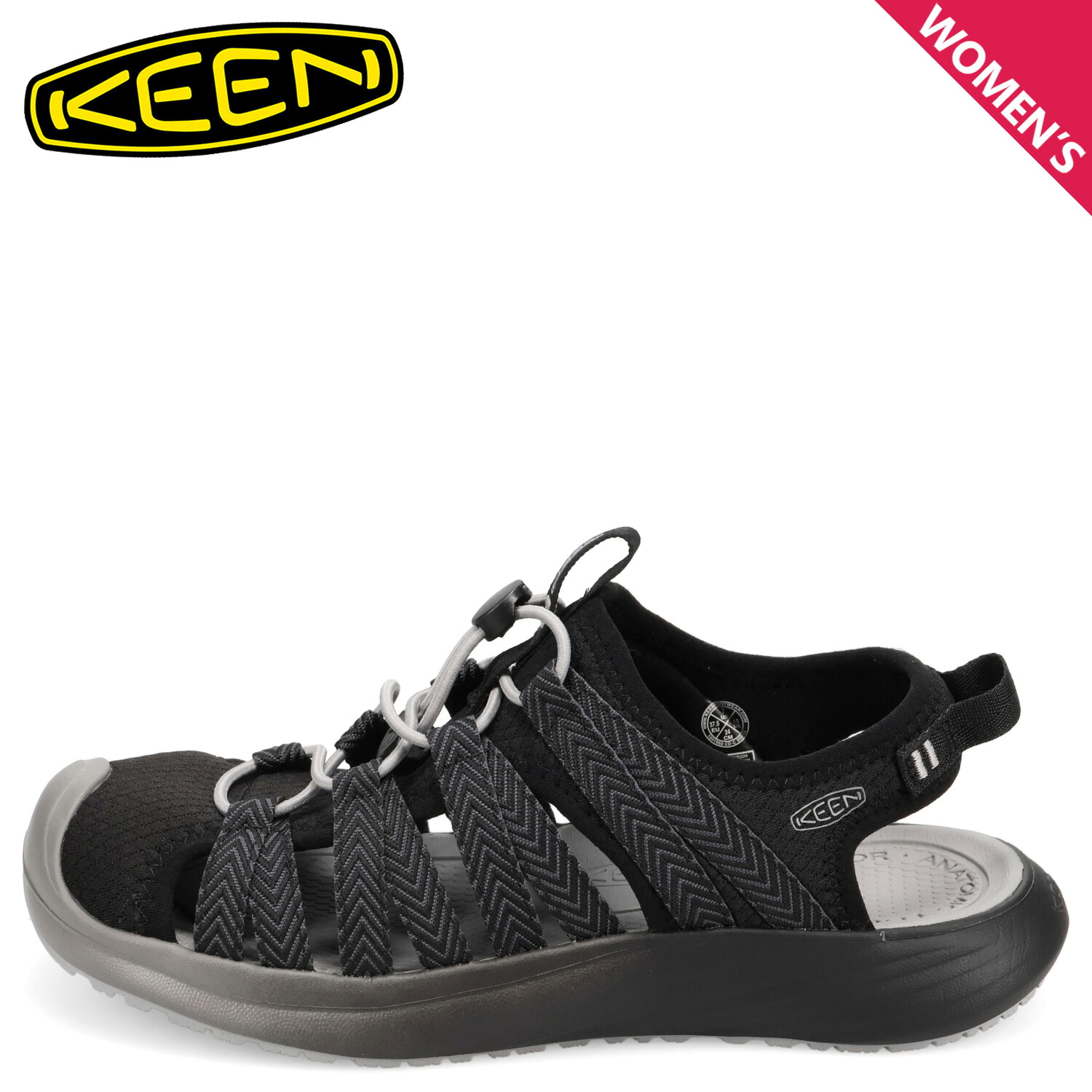 【最大1000円OFFクーポン発行中】 KEEN WHISPER LITE キーン サンダル スポーツサンダル ウィスパー ライト レディース ブラック 黒 1031960 母の日