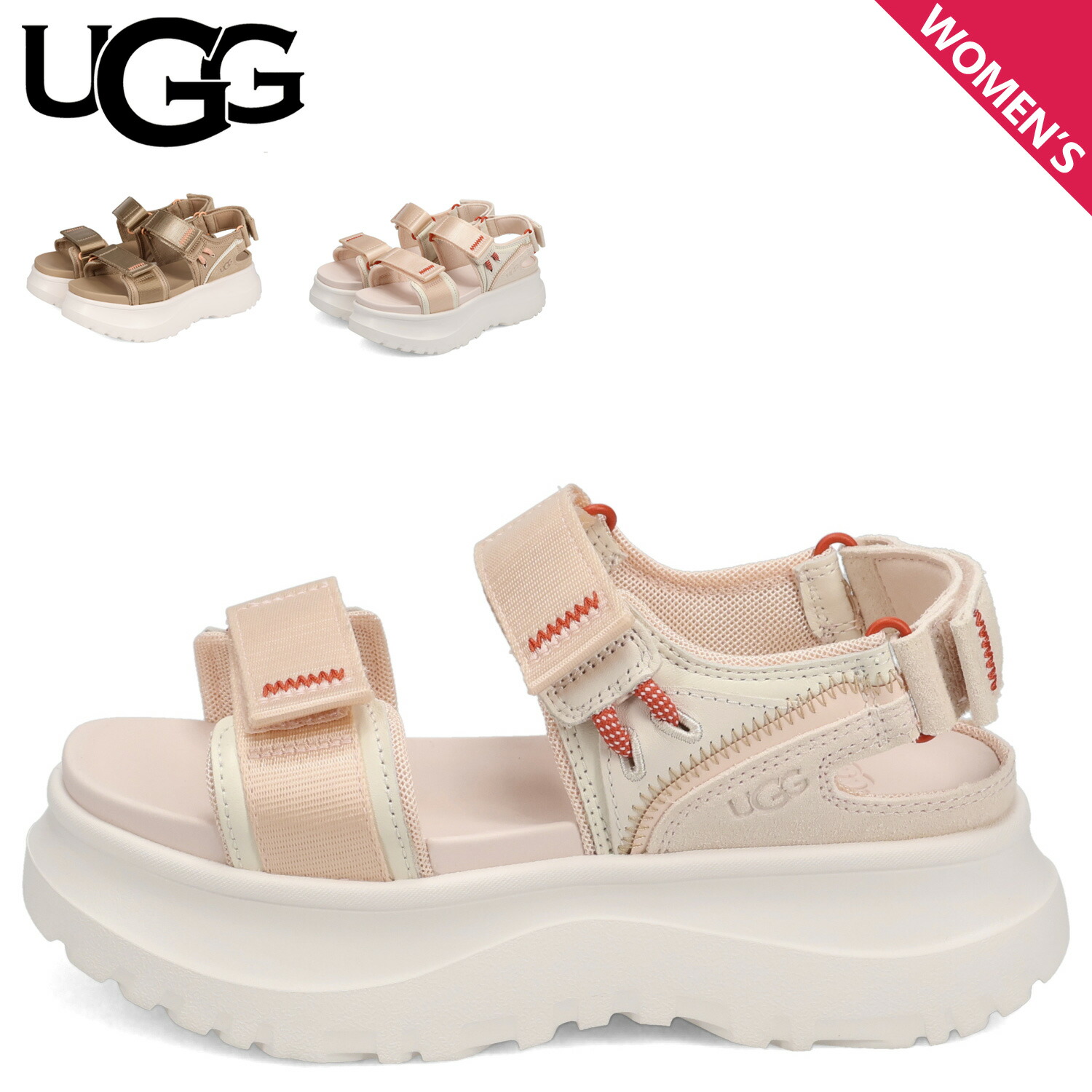 【最大1000円OFFクーポン】 UGG ASTROMETRO STRAP アグ サンダル ストラップサンダル アストロメトロ レディース 厚底 ブラウン ピンク 1175297｜Goods Lab＋