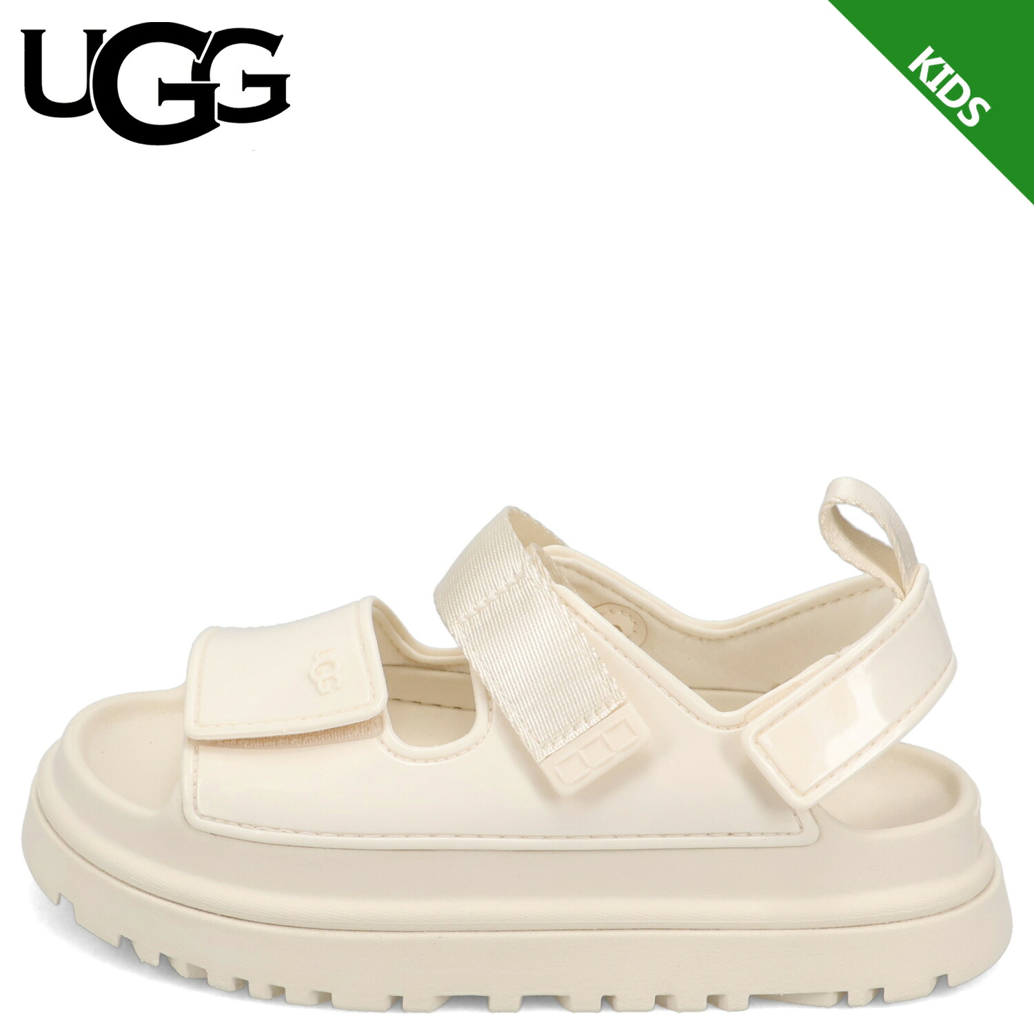 UGG K GOLDENGLOW GLOSSY SPARKLES アグ サンダル ストラップサンダル ゴールデングロウグロッシースパークルズ ベビー キッズ ベージュ 1178750K｜Goods Lab＋