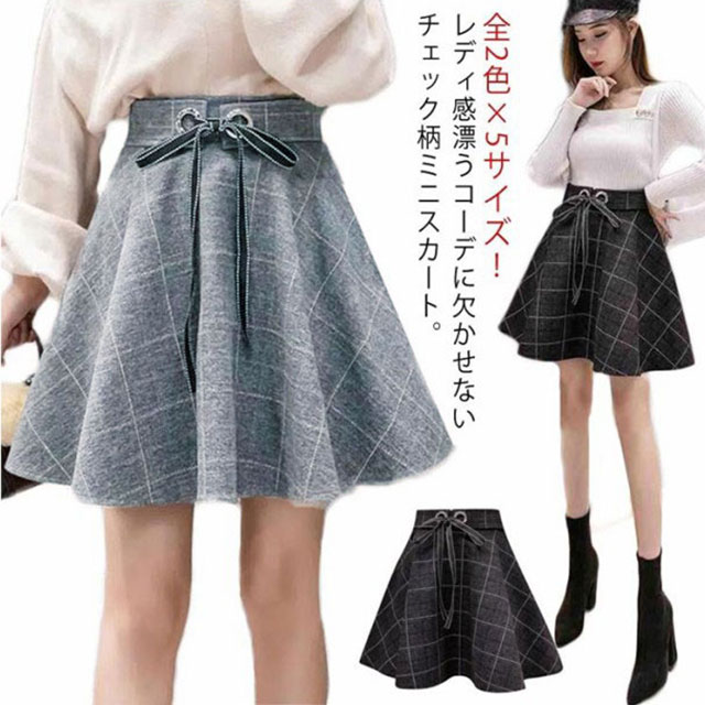 スリットチェックリボンミニスカート ダーリッチ Darich スリットチェックリボンミニスカート