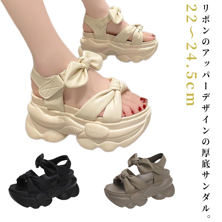 ★送料・関税込★CROCS★厚底ヒールサンダル リボン付き★ 210.jpg