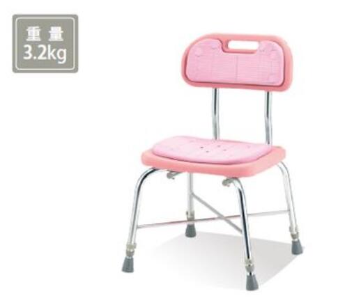 入浴用椅子・入浴補助具・背付きシャワーイス・シャワーチェア・カラフルシャワーベンチ・松永製作所・SC-22・ピンク【シャワーいす】※送料は後ほど追加になります。｜渡辺医療器械店 支店