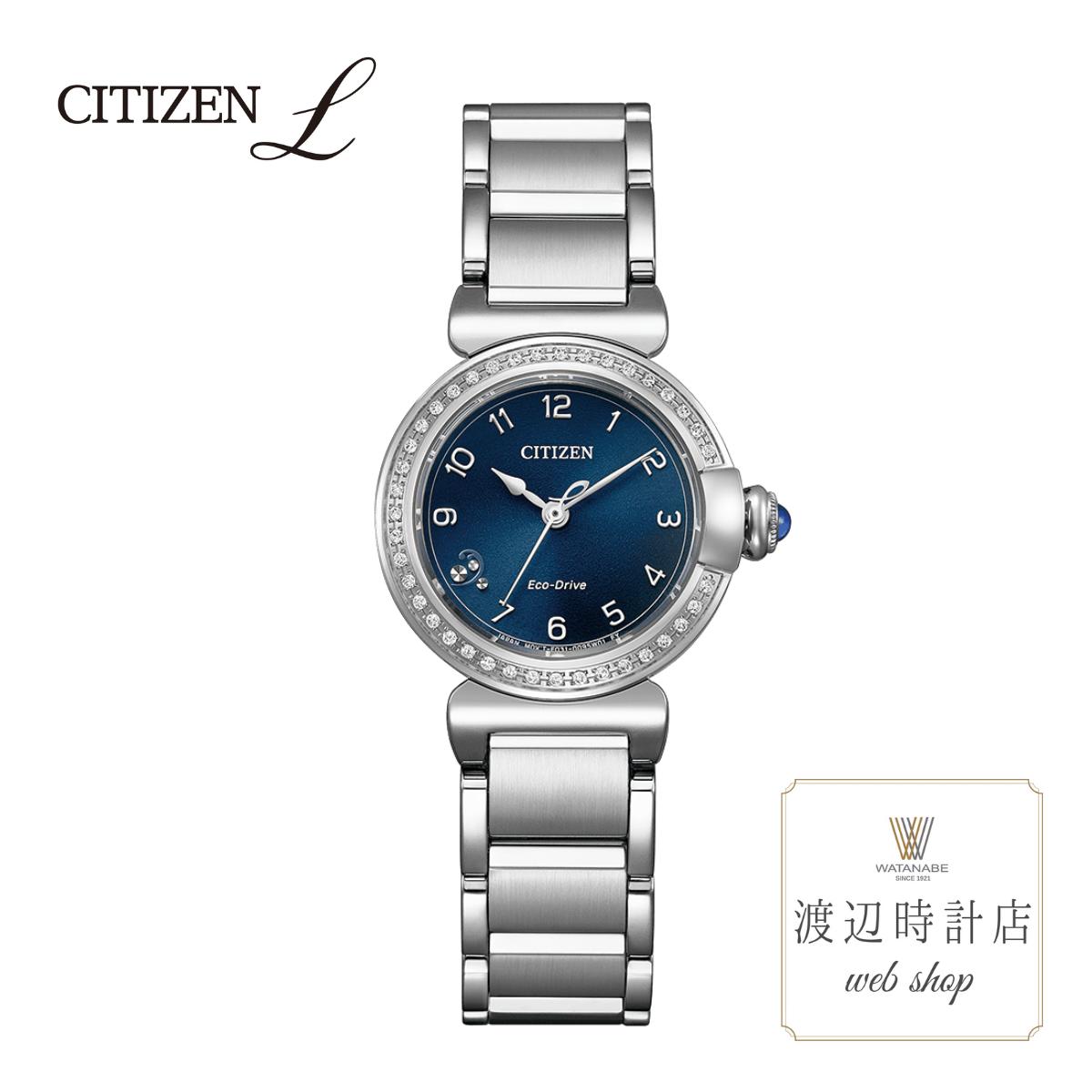 【2000円OFFクーポン！26日01:59まで】シチズンエル EM1120-87L スズラン ROUND Collection 白蝶貝 ダイヤモンド CITIZEN L アラビア数字 ネイビー文字板 5年間メーカー保証 レディース 腕時計 ジュエリーライク【創業100年の時計店】正規品 送料無料｜渡辺時計店 WEB SHOP