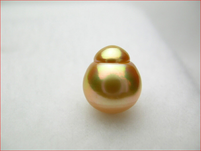 楽天市場】南洋ゴールデンパール（染色処理）ルース ドロップシェイプ