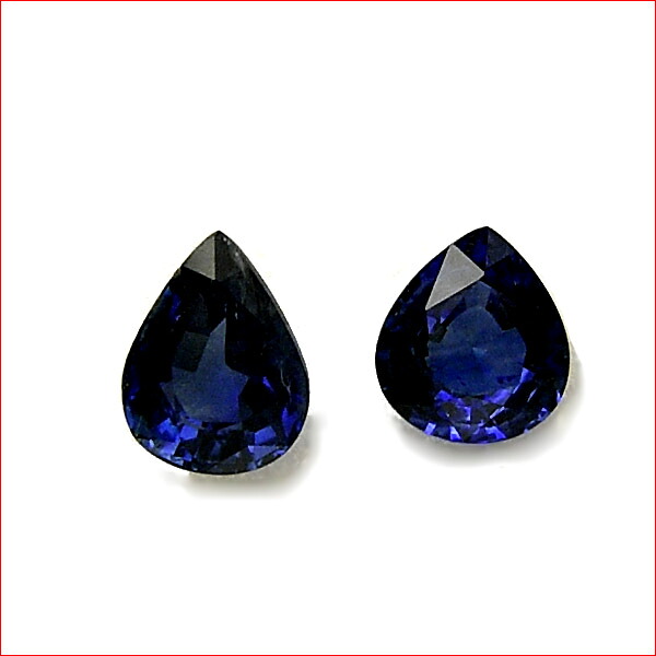 1.034ct 0.903ct サファイアペアルース　10P09Dec09｜伊勢志摩あご湾渡辺真珠養殖場 69,575円
