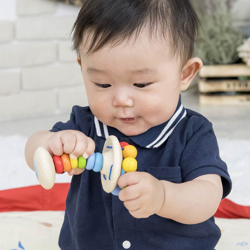 【楽天市場】赤ちゃん 木のおもちゃ ハイメス ベビー ラトル (ボール＆ビーズ) がらがら 誕生日 お祝い ガラガラ 知育玩具 6ヶ月 3ヶ月