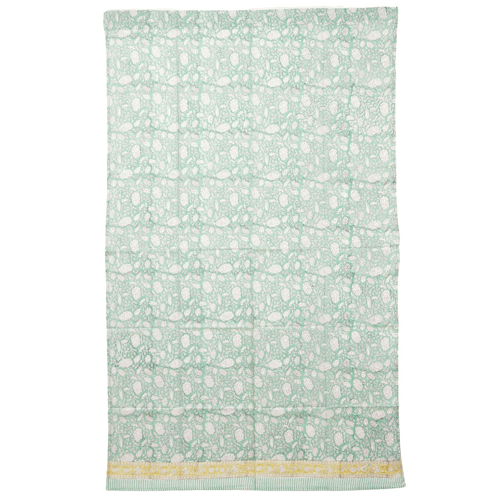 未使用※インド ブロックプリント 中綿入りキルト スプリング