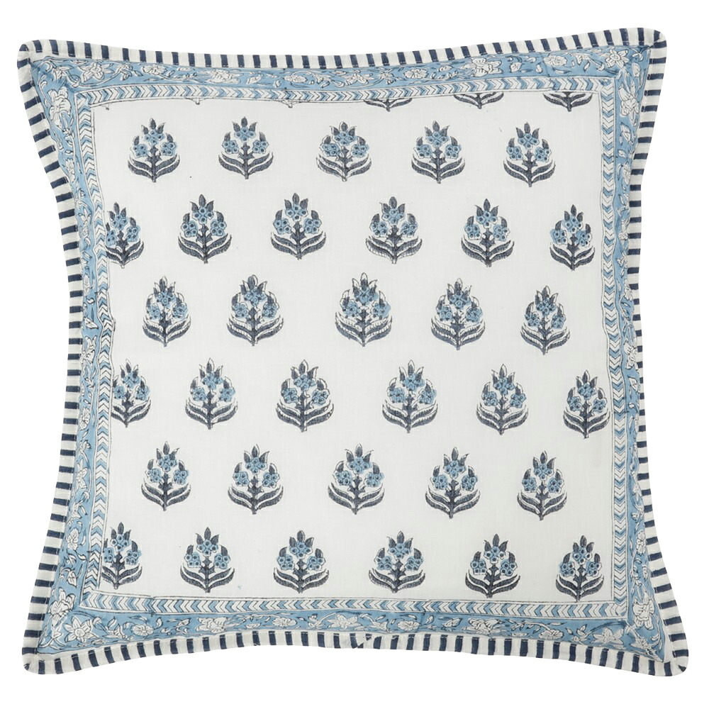 未使用※インド ブロックプリント 中綿入りキルト コバルトブルー　マルチラグ 未使用※インド ブロックプリント 中綿入りキルト コバルトブルー