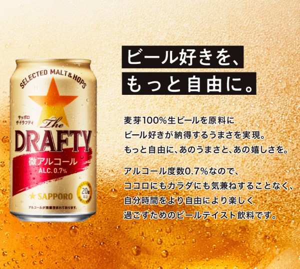 71％以上節約 サッポロビール ザ ドラフティ 微アルコール 350ml×24缶 www.tsujide.co.jp