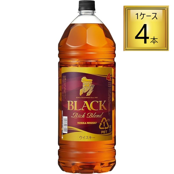 【マラソン期間P5倍】◎ アサヒ ブラックニッカ リッチブレンド 4L×4本【1ケース】 |ワタショウプレミアムショップ