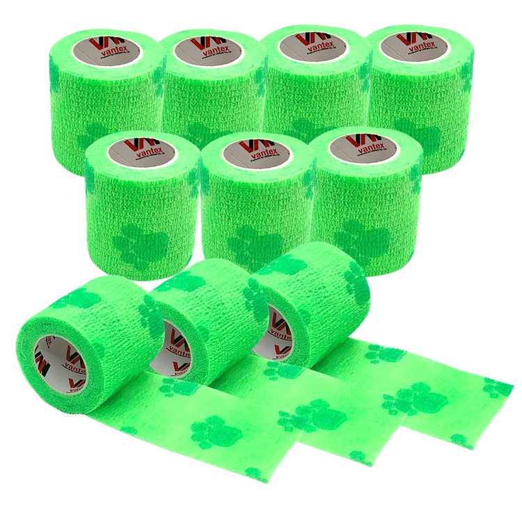 ブランド品専門の 数量 色限定 特別価格 Vantex 自着性伸縮包帯 クイックテープ 動物病院でも使われるかわいい肉球のデザイン ラテックスフリー 50mm 3m 48個入り 伸ばしてピタッと 付く包帯 送料無料 カラー包帯 Toyama Nozai Co Jp