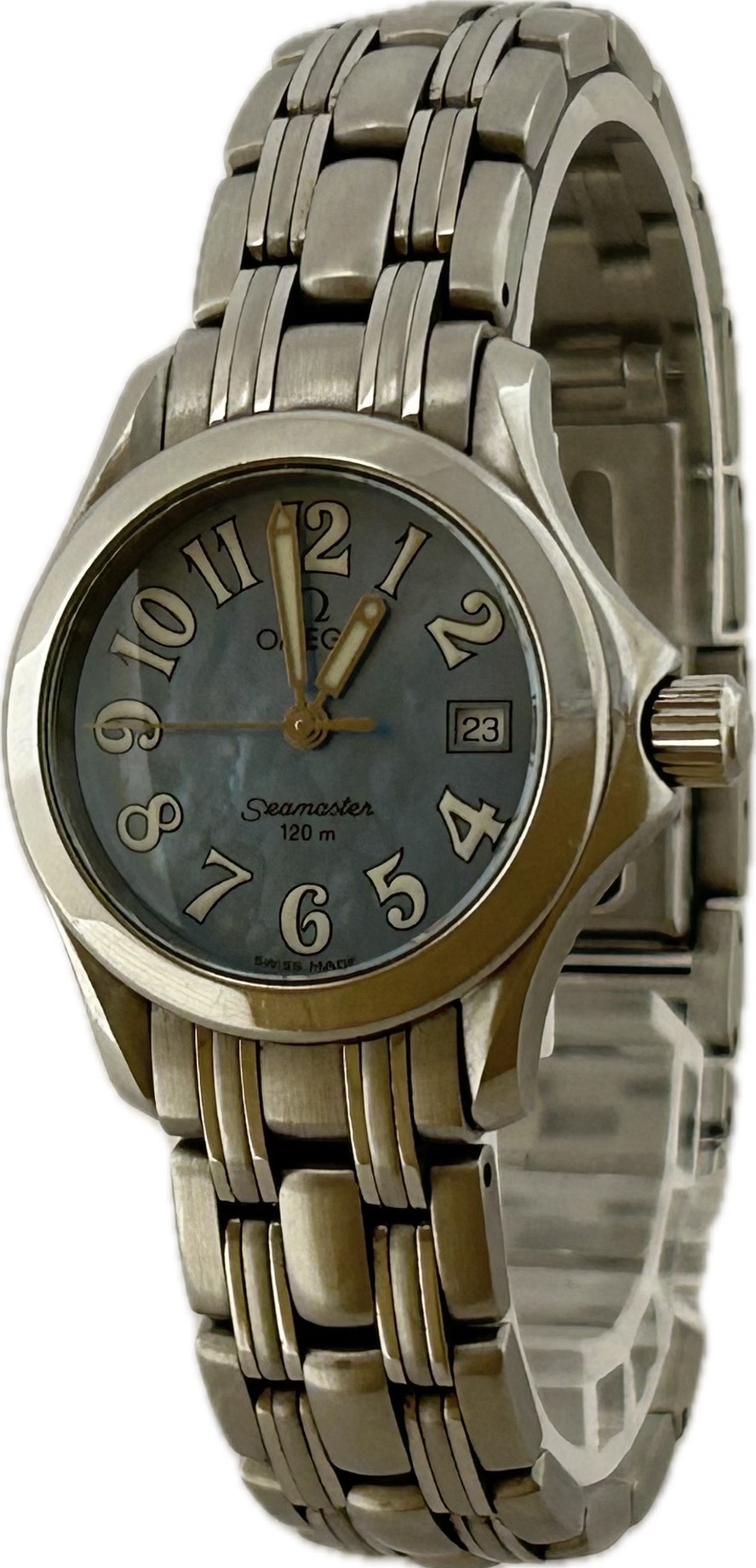 【中古】Omega ゼロ シーマスター 120M マザーオブパール 2581.88 レディース ウォッチ 石英 A5244