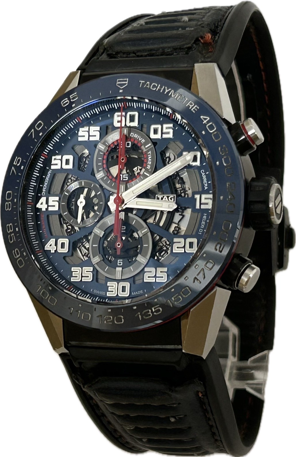 【中古】Tag Heuer タグホイヤー カレラ キャリバーホイヤー01 赤いことブル CAR2A1N.FT6100 メンズ ウォッチ 自動小銃一巻き A6440