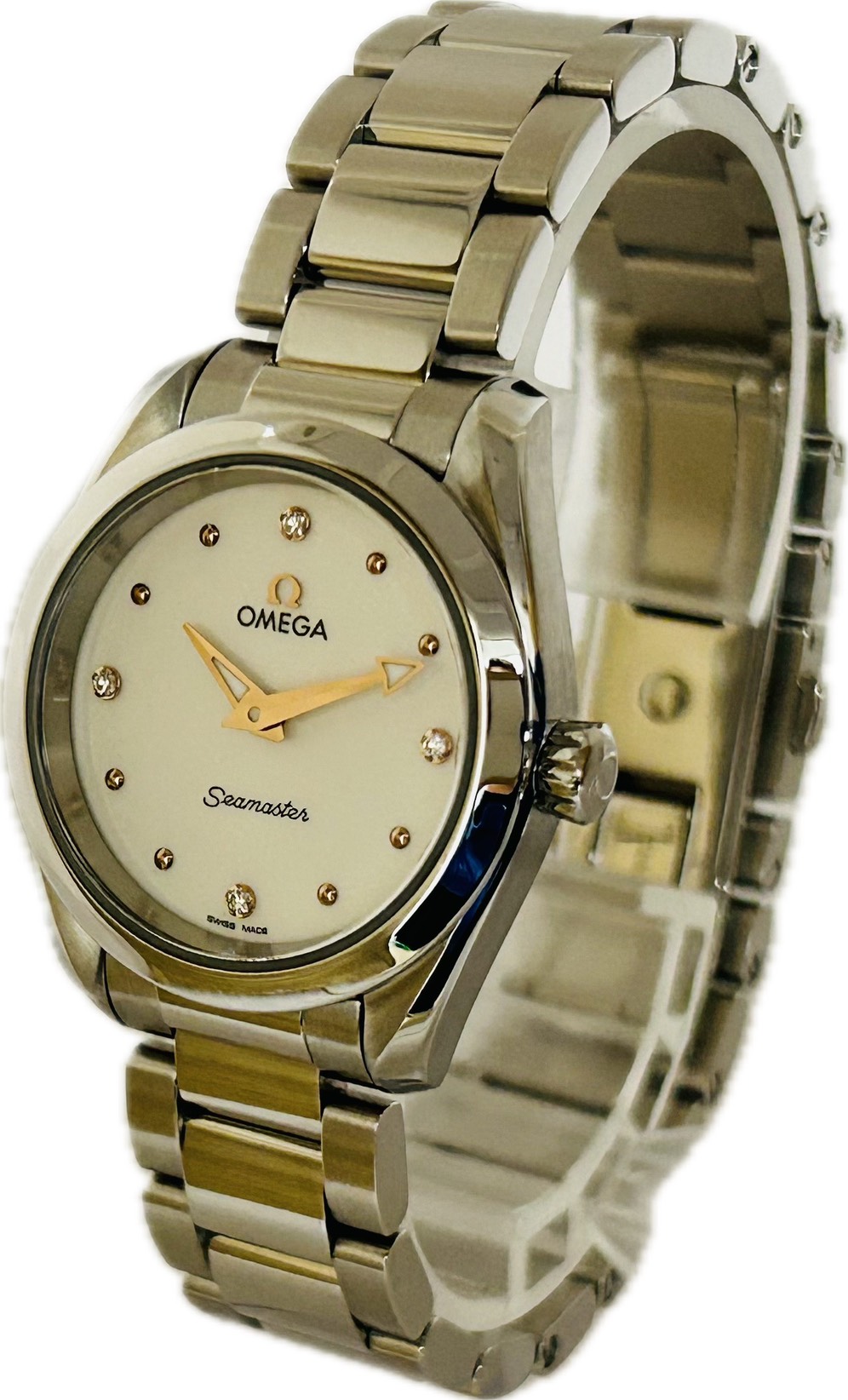 【中古】Omega オメガ シーマスター アクアテラ 220.10.28.60.54.001 レディース 腕時計 クオーツ A6811｜Watch-JPN