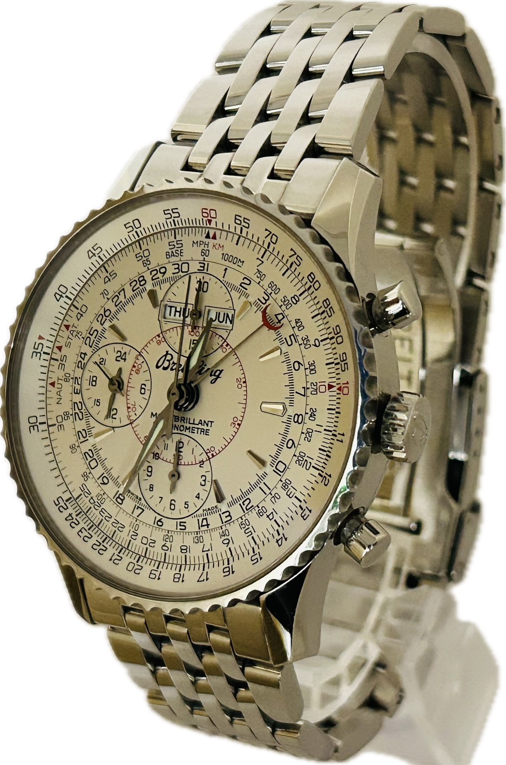 【中古】BREITLING モンブリラン ダトラ A21330 メンズ ウオッチ 自動小銃一巻き A6757