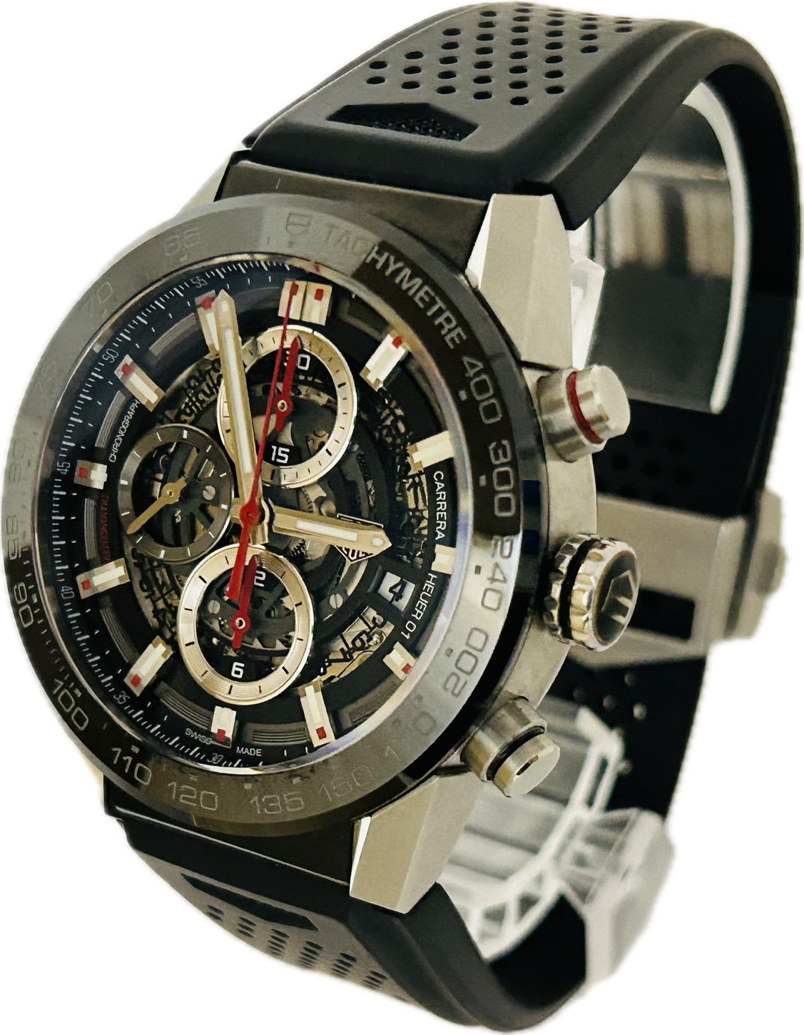 【中古】TAG HEUER カレラ ホイヤー 01 CAR2A1W.FC5064 メンズ ウォッチ 自動小銃一巻き A6759