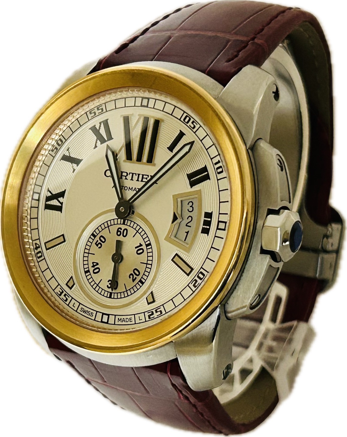 【中古】CARTIER 苛性カリブル ドゥ カルティエ W7100011 3299 メンズ ウオッチ 自動小銃一巻き A6744