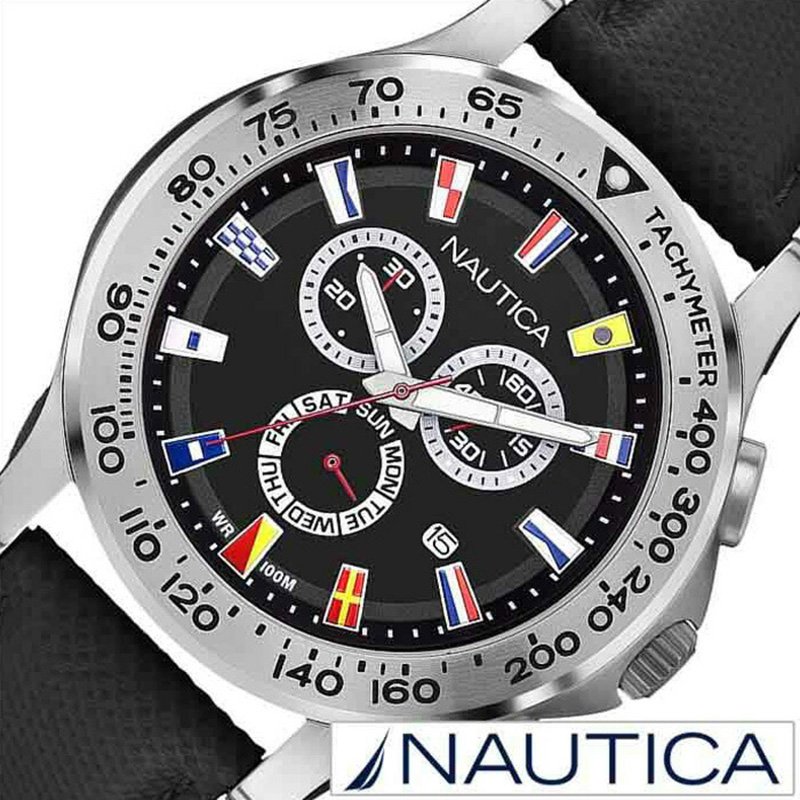 ノーティカ腕時計 Nautica時計 Nautica 腕時計 ノーティカ 時計 フラッグ Nst600 Chrono Flag メンズ ブラック Ag 正規品 人気 スポーティー ブランド プレゼント ギフト 卒業 入学 就職 祝い 中学生 高校生 大学生 社会人 入試 受験 成人式 お祝い 冬