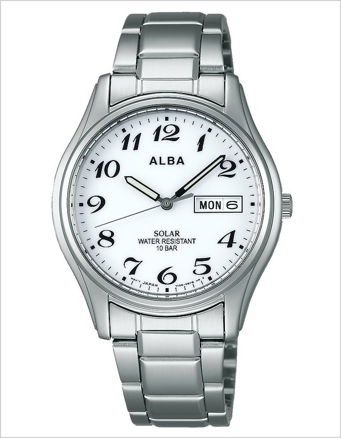 工場直送 アルバ腕時計 Alba時計 Alba 腕時計 アルバ 時計 アンジェーヌ Ingene メンズ ホワイト Aefd539 アナログ ソーラー ペア モデル Seiko セイコー シルバー 銀 白 3針 V158 プレゼント ギフト 卒業 入学 就職 祝い 中学生 高校生 大学生