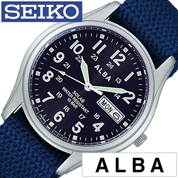 楽天市場 セイコー アルバ 腕時計 Seiko Alba時計 Seiko Alba 腕時計 セイコー アルバ 時計 メンズ ブルー Aefd556 ナイロン 正規品 防水 ソーラー シルバー ネイビー シンプル プレゼント 卒業 入学 就職 祝い 中学生 高校生 大学生 社会人 入試 受験
