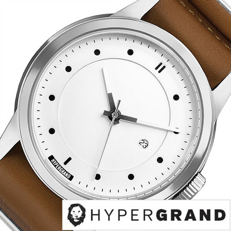 ハイパーグランド腕時計 HYPER GRAND時計 HYPER GRAND 腕時計 ハイパーグランド 時計 マーベリック シリーズ ナトー MAVERICK NATO メンズ レディース ホワイト NWM4HOBW トレンド レザー ベルト 革 ブラウン シルバー お祝い プレゼント ギフト