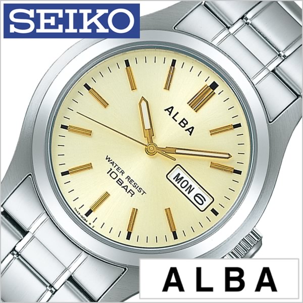 セイコー アルバ 腕時計 Seikoalba時計 Seiko Alba 腕時計 セイコー アルバ 時計 メンズ ホワイト Apft105 メタル ベルト 正規品 防水 クォーツ シルバー クリーム ゴールド Zic Zic ジック 中学生 高校生 大学生 入学祝い プレゼント ギフト 入試 受験