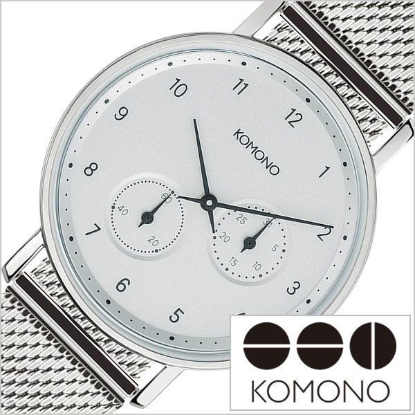 KOMONO 時計 コモノ 腕時計 KOMONO時計 コモノ 時計 クラフテッド ワルサー シルバーメッシュ crafted WALTHER SILVER MESH メンズ レディース ユニセックス 男女兼用 ホワイト KOM-W4020 人気 メタル シンプル お祝い 母の日 観光 遠足 旅行