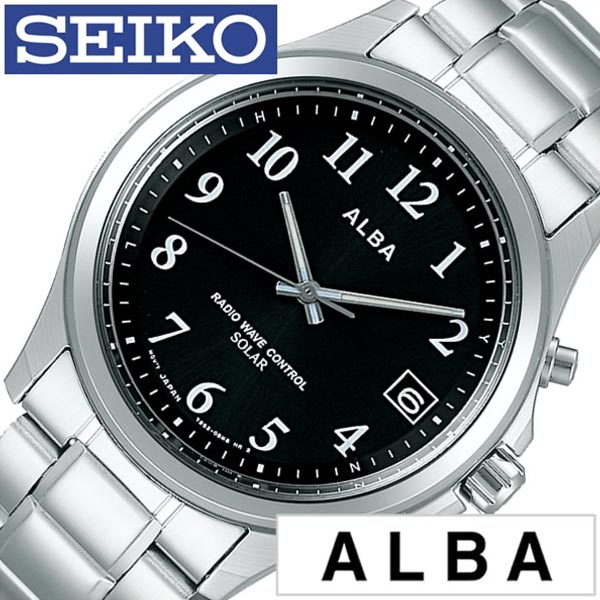 当日出荷 セイコー アルバ 時計 Seiko 腕時計 Alba メンズ腕時計 ブラック Aefy501 人気 正規品 おすすめ オススメ 防水 電波ソーラー 防水 ソーラー 電波時計 メタル ベルト シルバー 新生活 プレゼント ギフト 卒業 入学 就職 祝い 高校生 大学生 社会人