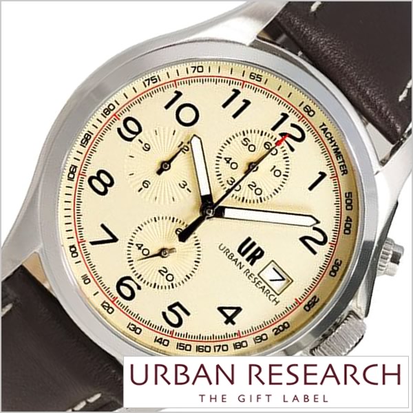 楽天市場 アーバンリサーチ腕時計 Urban Research時計 Urban Research 腕時計 アーバンリサーチ 時計 メンズ ベージュ Ur003 03 正規品 人気 シンプル ファッション レザー ベルト 革 防水 ブラウン クロノグラフ プレゼント ギフト 送料無料 入試 受験 成人式 お祝い 冬